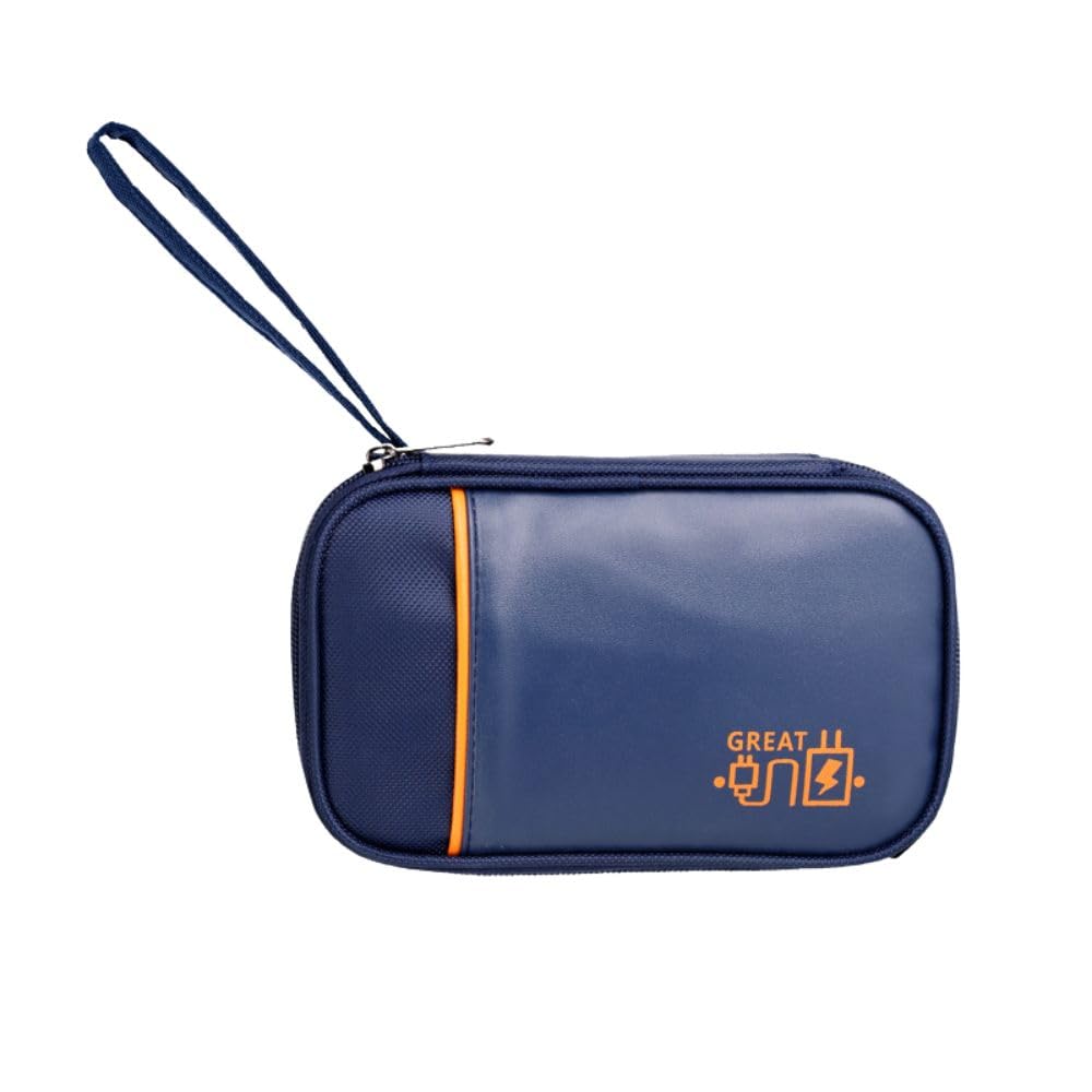 Uninest Polyester Electronics Accessories Organizer Bag, Double Layer Electronics Organizer Portable Storage Case for Cable, Cord, Charger, Adapter, Power Bank, Hard Drives (Navy Blue)-image-28