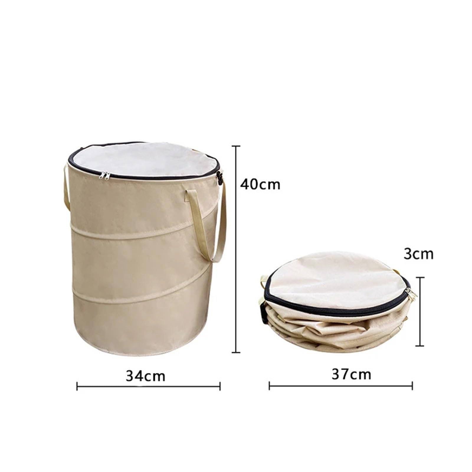 Home Camping Pattumiera Pop-Up Circolare Stoccaggio Secchio Tela Pieghevole Contenitore for il riciclaggio Sacco for immondizia da giardino Per Giardino(Black)
