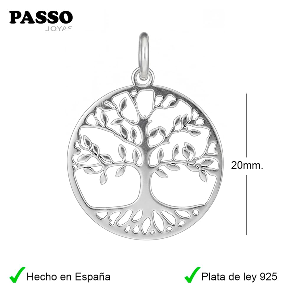 Passo Colgante árbol de la vida plata 925 - Estos colgantes mujer plata se envían en una cajita de regalo - Un regalo mujer ideal