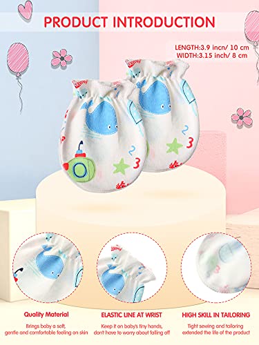 Syhood 20 Pairs Newborn Baby No Scratch Mittens Boy Girl Infant Toddler Unisex Elastic Cotton Wrist Gloves Set for 0-6 Months4