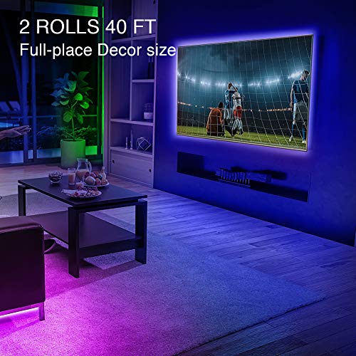 Phopollo Led Lights 40Ft For Bedroom Rgb Color Changing Led Lights Kit With Power Supply And Remote #TOP7