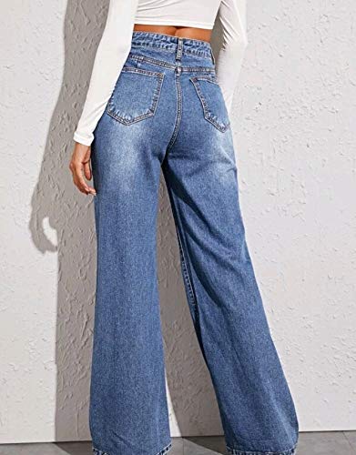 Melliflo Ladies Straight Leg Jeans Casual High Rise Wide Leg Jeans for Women2