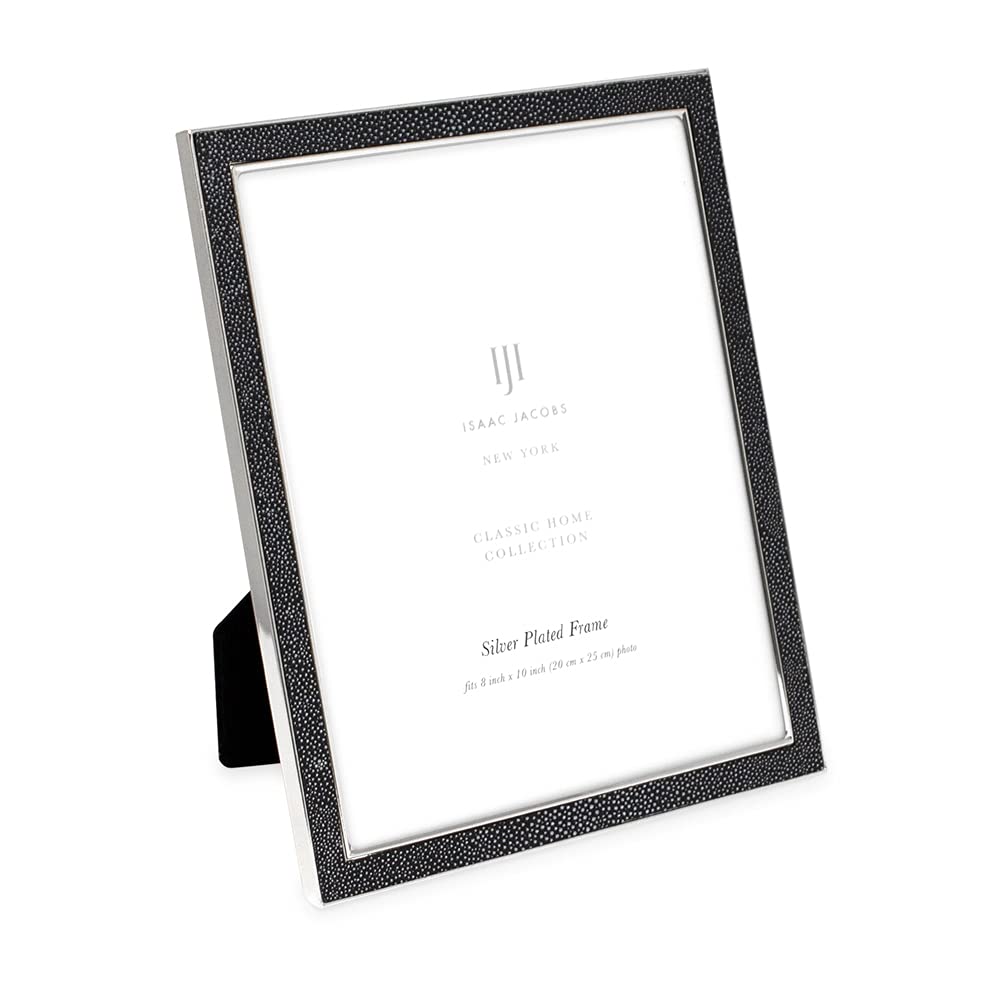 Buy Isaac Jacobs 8x10 Black Leather with Silver Metal (Vertical & Horizontal) Picture Frame