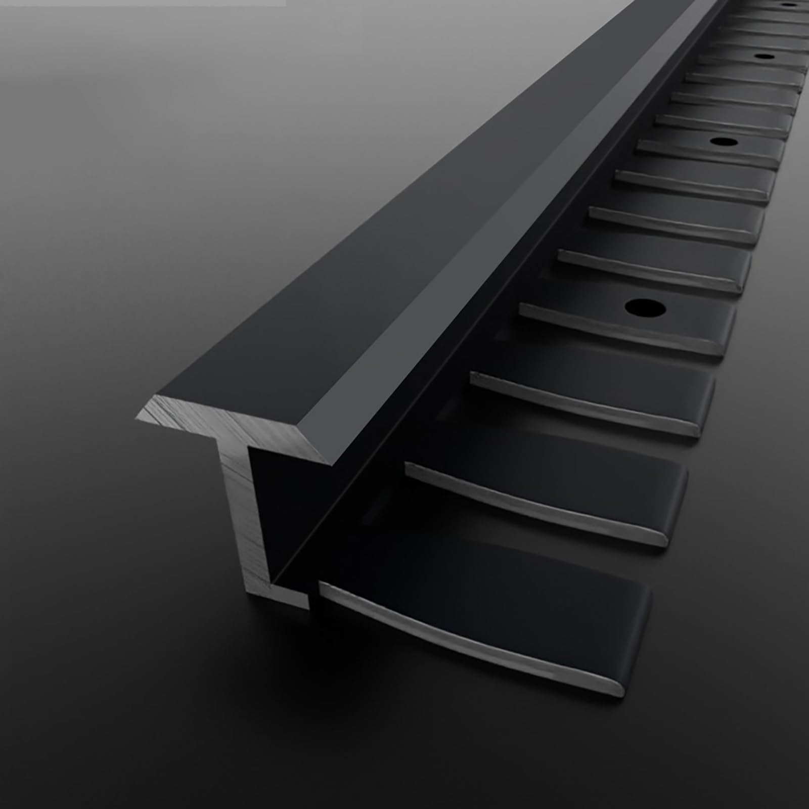 Raouoae Black Transition Strips For Flooring T-Profile, 135Cm X 2 Pcs Anodized Aluminum Alloy, Floor Compensation Profile, Floor Edge Transition Strip For Carpet, Laminate, Wood & Tile Floors(,H:1.5cm)