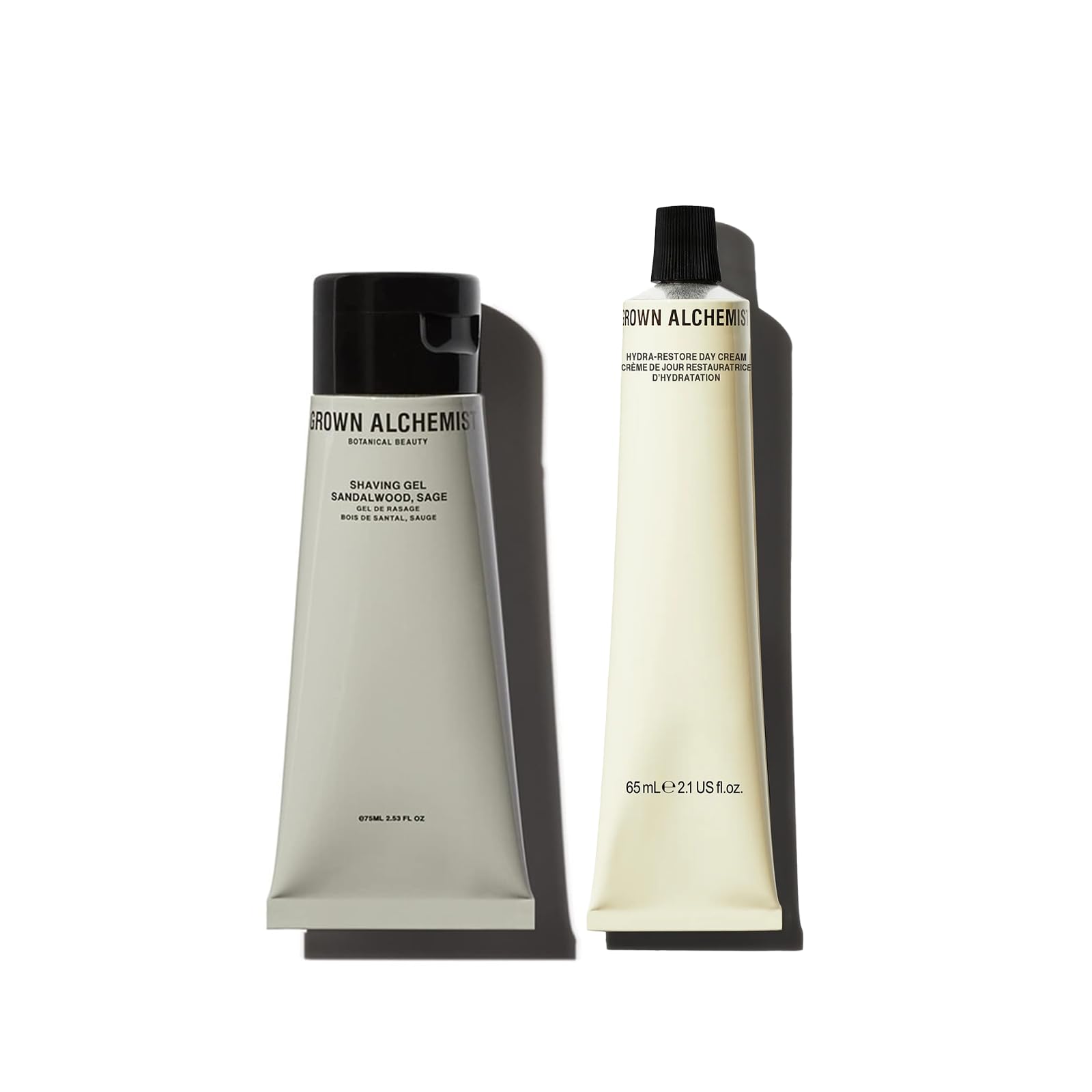 Grown Alchemist Mens Daily Grooming Duo Bundle Kit Shaving Gel 75ml Hydra-Restore Day Cream 65ml