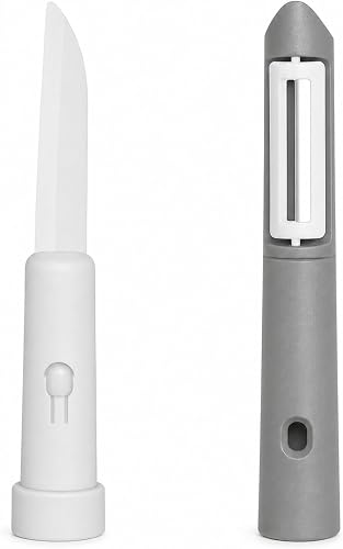 2-in-1 Ceramic Knife and Vegetable Peeler Set, 15cm