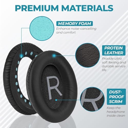 GLOBAL TECH Ersatz Ohrpolster für Bose 700 (NC700) Noise Cancelling Kopfhörer Headphones, Premium Ersatzpolster Earpads mit weicherem Leder und Lärmreduzierender Schaumstoff