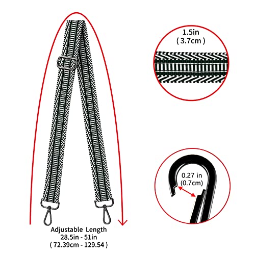 Image of ZOOEASS Nickel Buckles Wide Shoulder Strap Adjustable Replacement Belt Gun Buckles Guitar Style Crossbody Bag Strap