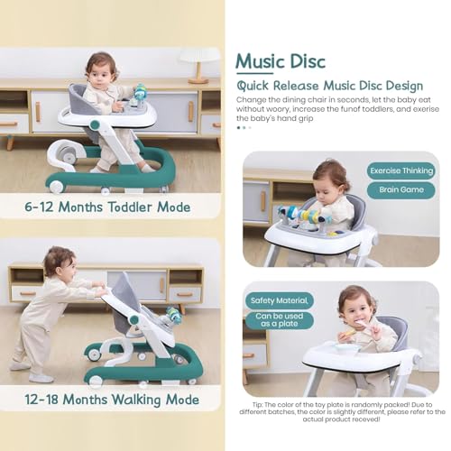 Image of StarAndDaisy Baby Walkers for 6-24 Month Baby Boy Girl /Walker for Kids for 1 Years with Adjustable Height, Musical Tray /Walker for Baby /Kids with Brakes Prevant from Falling (Tiny-Blue)