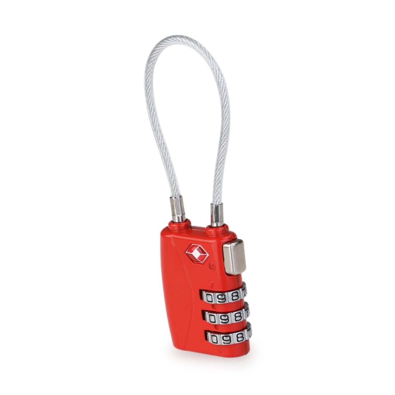 GALPADA Lucchetto Per Bagagli Con Cavo Da 3 Pezzi Lucchetto A 3 Combinazioni Omologato Rosso Per La Sicurezza Delle Valigie