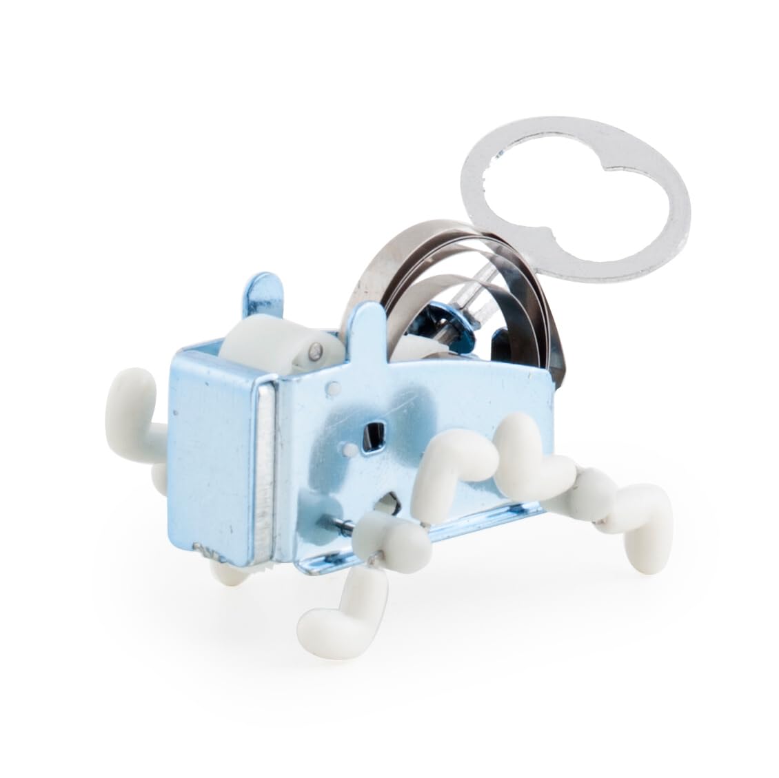 Kikkerland Pea Wind Up Toy, Stainless Steel with Vinyl Feet, Playset for Kids Role Playing, Assorted Colors, Best for Birthday Gift & Toys