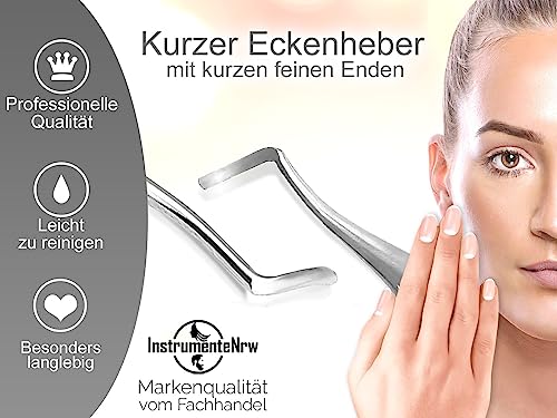 Kurzer Eckenheber Doppelinstrument mit langen feinen Enden für Maniküre/Pediküre