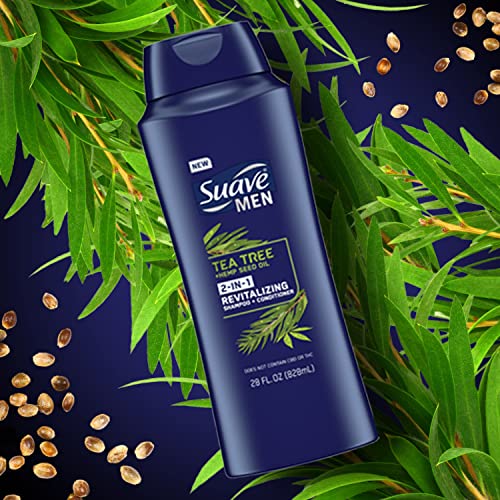 Suave Men 2 In 1 Refreshing Shampoo And Conditioner Tea Tree Hemp Seed To Revitalize And Refresh Hair 28 Oz #TOP3