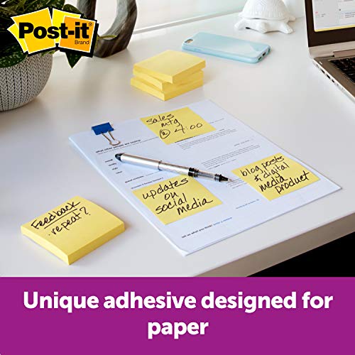 Post-It Ft500072853 Notes - Canary Pastel Yellow - 12 Pads Per Pack - 100 Sheets Per Pack -  51 Mm X 76 Mm #TOP1