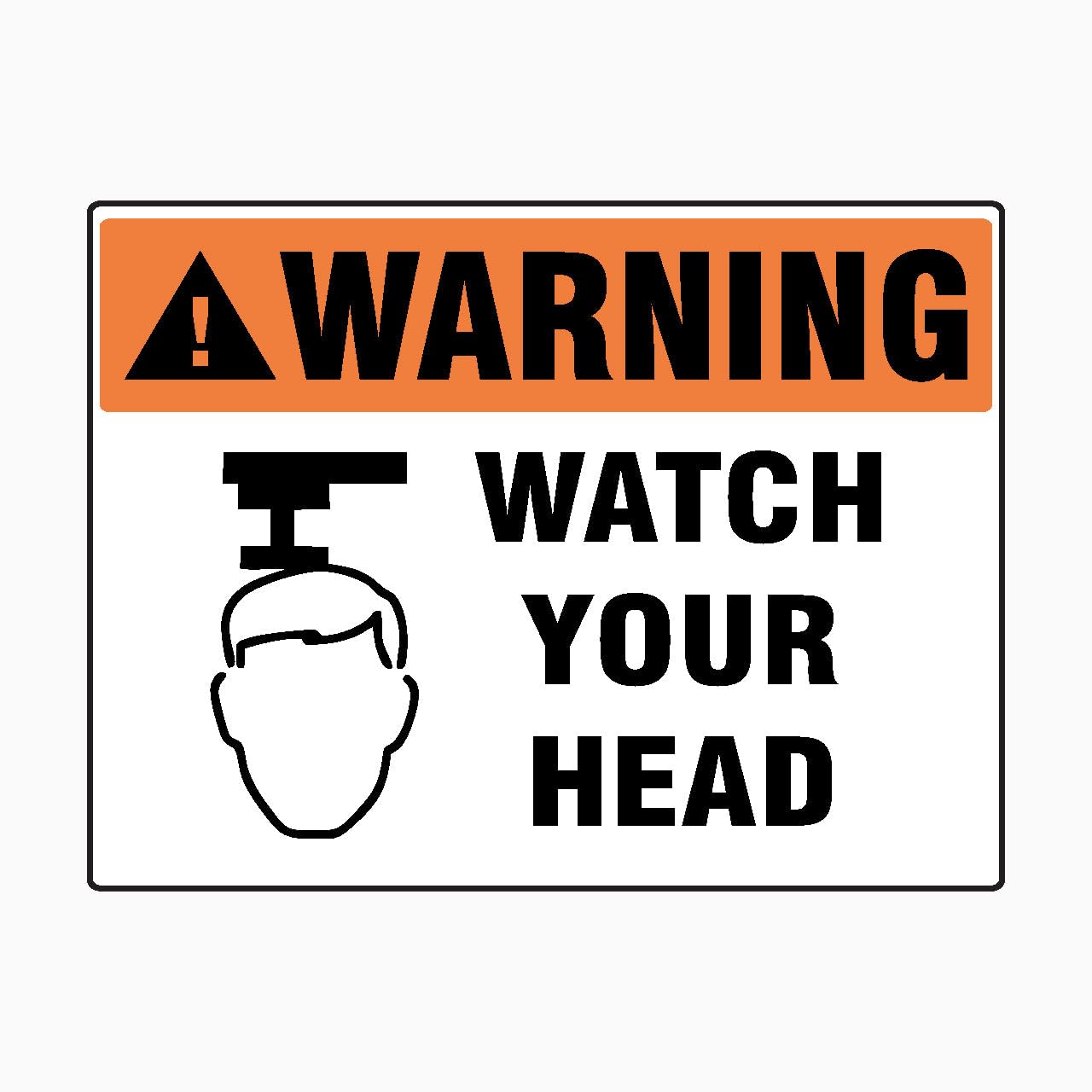 WATCH YOUR HEAD Sign, 12x8 Metal Tin Sign, low clearance caution for narrow spaces.