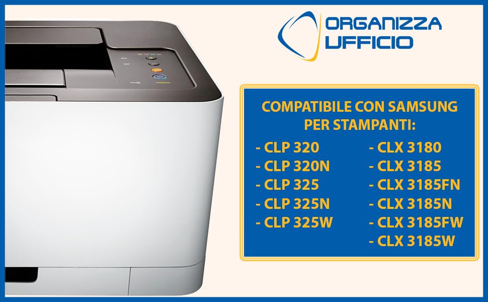 CLT-4072S 407S KIT 4 Toner Compatibili Nero (1.500 Pagine) Colori (1.000 Pagine) per SAMSUNG CLP-320N CLP-325W CLX-3185FN CLX-3185FW