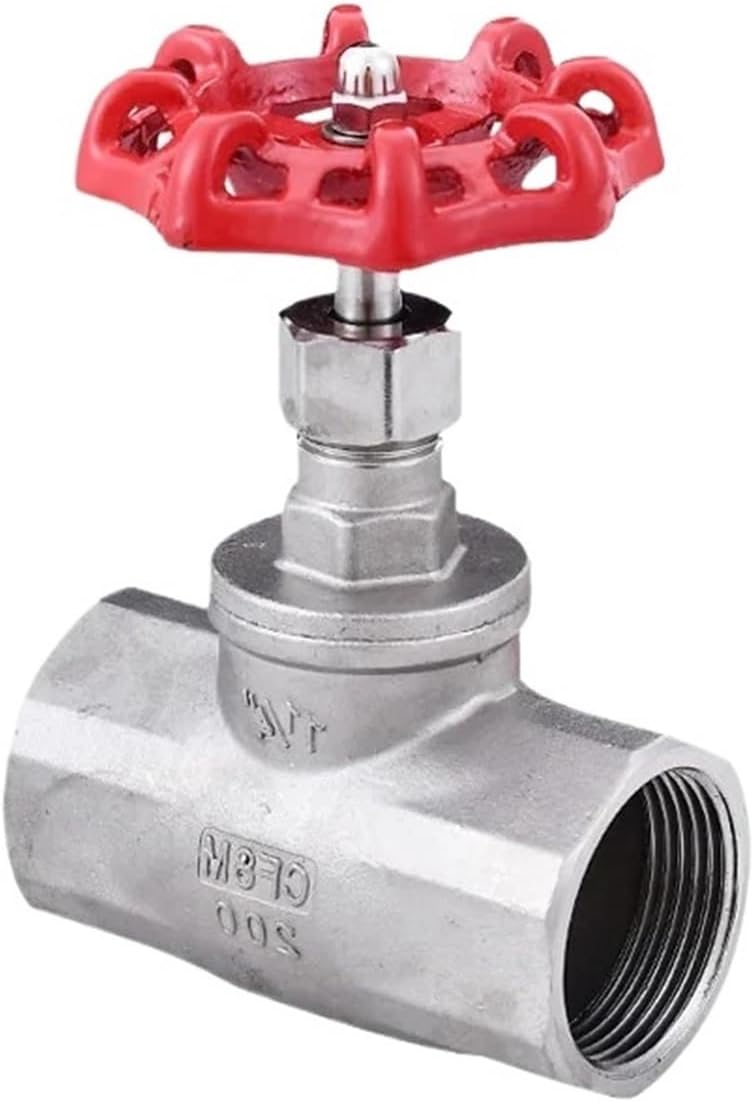 J11W-16P 304 Stainless Steel Threaded Globe Valve 1/2 3/4 2 Inch Female Thread Valve Manual Handwheel Industrial Shut Off Valve(DN50)