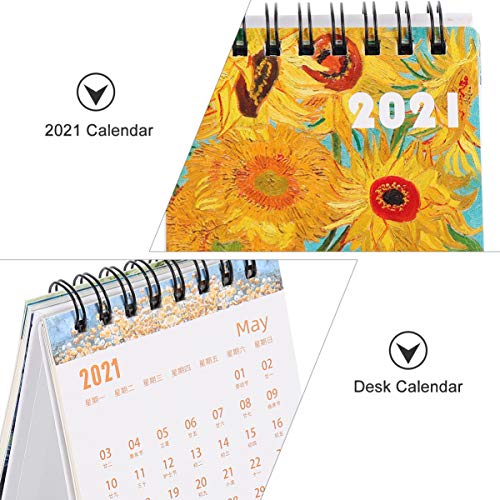 Calendário de mesa aboofan 2021 mini calendário mensal de mesa ano acadêmico em pé calendário de mes