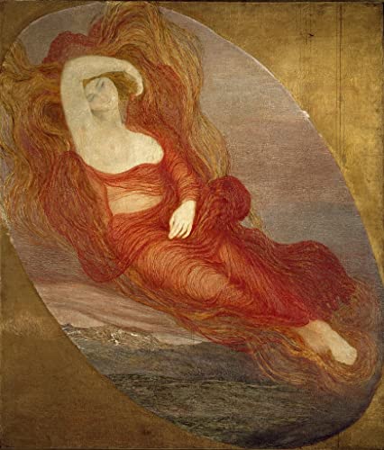 Affiche toile déesse de l'amour Segantini 60x90cm pour habiller un mur vide avec un portrait d'art