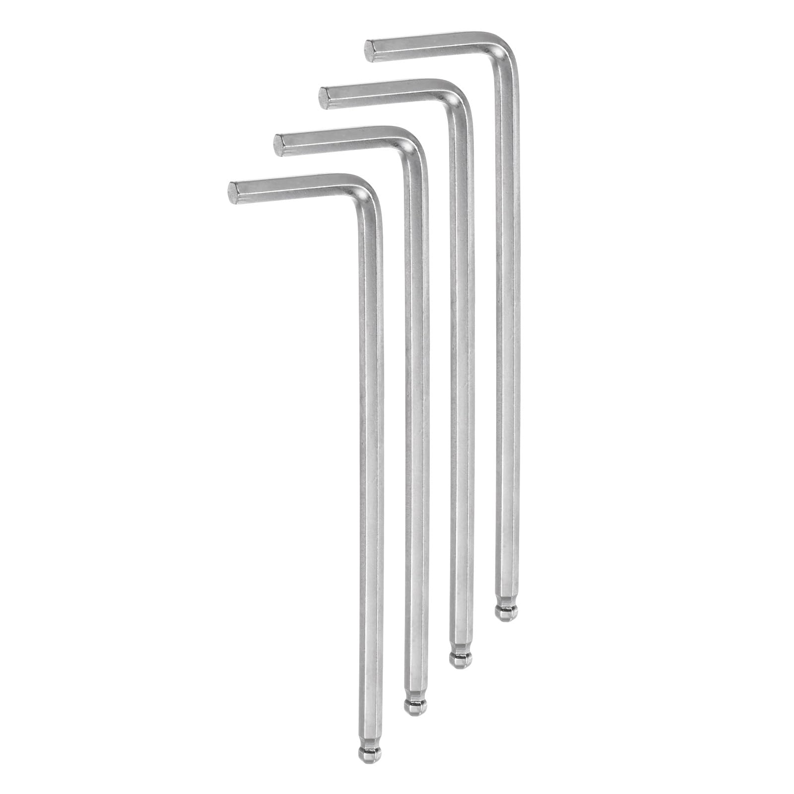 QUARKZMAN Llave Hexagonal de Bola en Forma de L Métrica 4 mm 4 Piezas | Llave Hexagonalde Brazo Largo de Acero Cromado Vanadio para Herramientas de Reparación en el Hogar