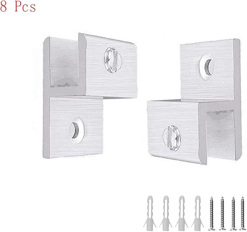 Miniatura 3 de Clips de espejo, espejo de aleación de zinc, clip de vidrio flotante, en forma de h, soporte para espejos de pared, clip, espejos de baño, espejo de