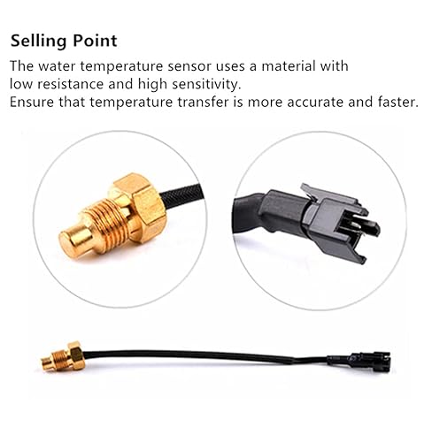 Miniatura 29 de Medidor de temperatura del agua para motocicleta, termómetro Fahrenheit, medidor de temperatura digital universal del agua, termómetro