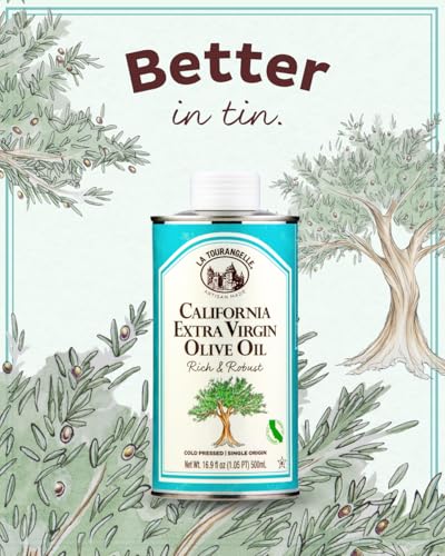 Image of La Tourangelle, California Extra Virgin Olive Oil, Cold-Pressed High Antioxidant Olives, 16.9 fl oz - Single Origin with Polyphenols for Cooking, Drizzling, Marinades, and Dipping