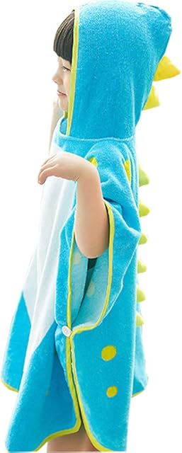 Alltops PHLCEhot Kids Cotton Hooded Towel Cartoon Dinosaur Bathrobe Bath Poncho Towel for Boys Girls