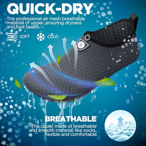 Image of SIMARI Water Shoes for Women Men Swim Aqua Socks Beach Pool Essentials Barefoot Surf River Boat Kayak Sea Yoga Sand Exercise Sport Accessories Breathable Quick-Dry Adult Youth Kid Size SWS001