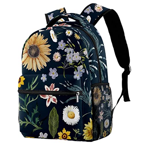 Sac à dos voyage marguerites et tournesols pour sorties scolaires et weekend