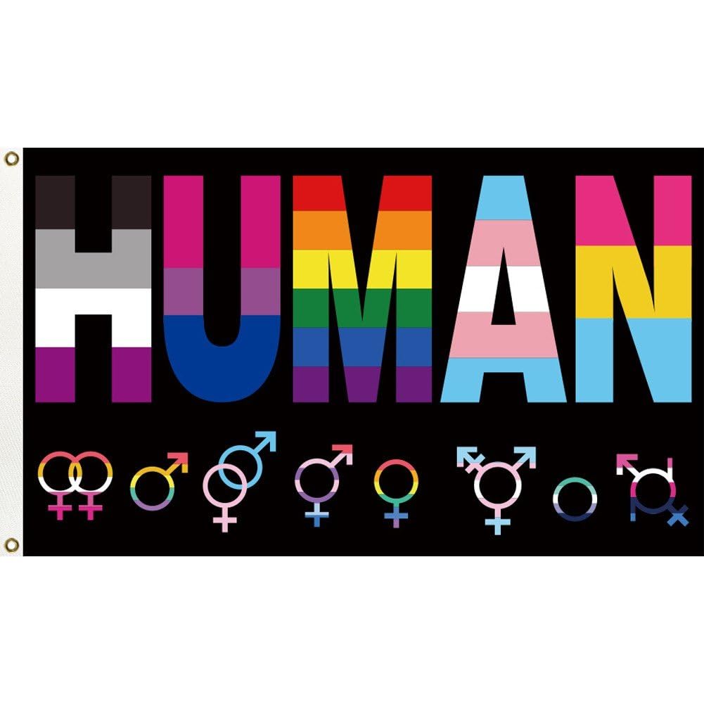 Zghhc Tęczowa flaga Gay-Pride, 90 x 150 cm, LGBTQ Gay Pride, tęczowa flaga Pride, flaga postępu, flaga lesbijek-gejów transpłciowych