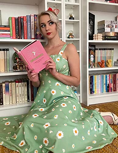 Image of Belle Poque Vintage Floral Dress for Women 2026 Summer A-line Sleeveless Flowy Midi Elegant Wedding Guest Cocktail Dress