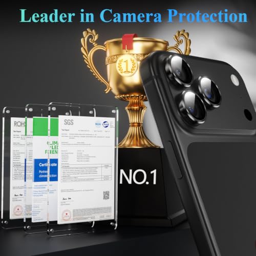 Image of Lensarmor Compatible with Iphone 18 Pro / 18 Pro Max Camera Lens Protector Black - Premium 9H Tempered Glass, Military-Grade Protection, No Flash Interference & Case-Friendly Design