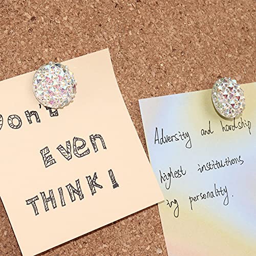 20Pcs Decorative Rhinestone Thumb Tacks 0.7 Inch Jumbo Round Head Bling Crystal Push Pin Tacks For Cork Board,Bulletin Board, Map #TOP3