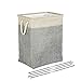 Meerveil ZANGYILAN04 - Cesto para la ropa sucia con tapa, plegable, con asa, para guardar ropa y juguetes, dormitorio, salón, lavandería, color gris