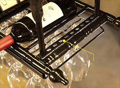 Bar estantes de vino restaurante con soporte para copas de hierro, a 5