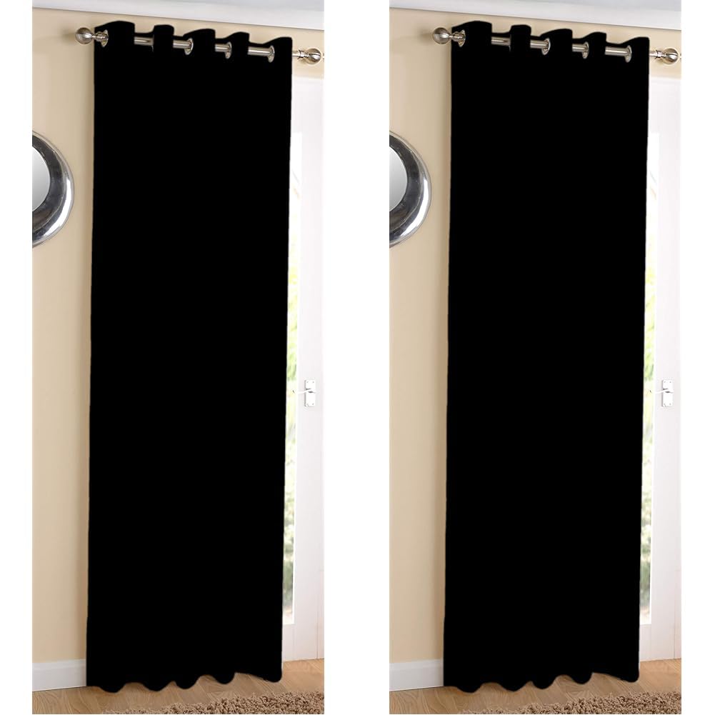AIRWILL Cotton Plain Black Designed Blackout and Room Darkening 5ft Window Curtains Pack of 2 pc. (Solid - Black) (B0D7Z9M56K) Amazon Price History, Amazon Price Tracker