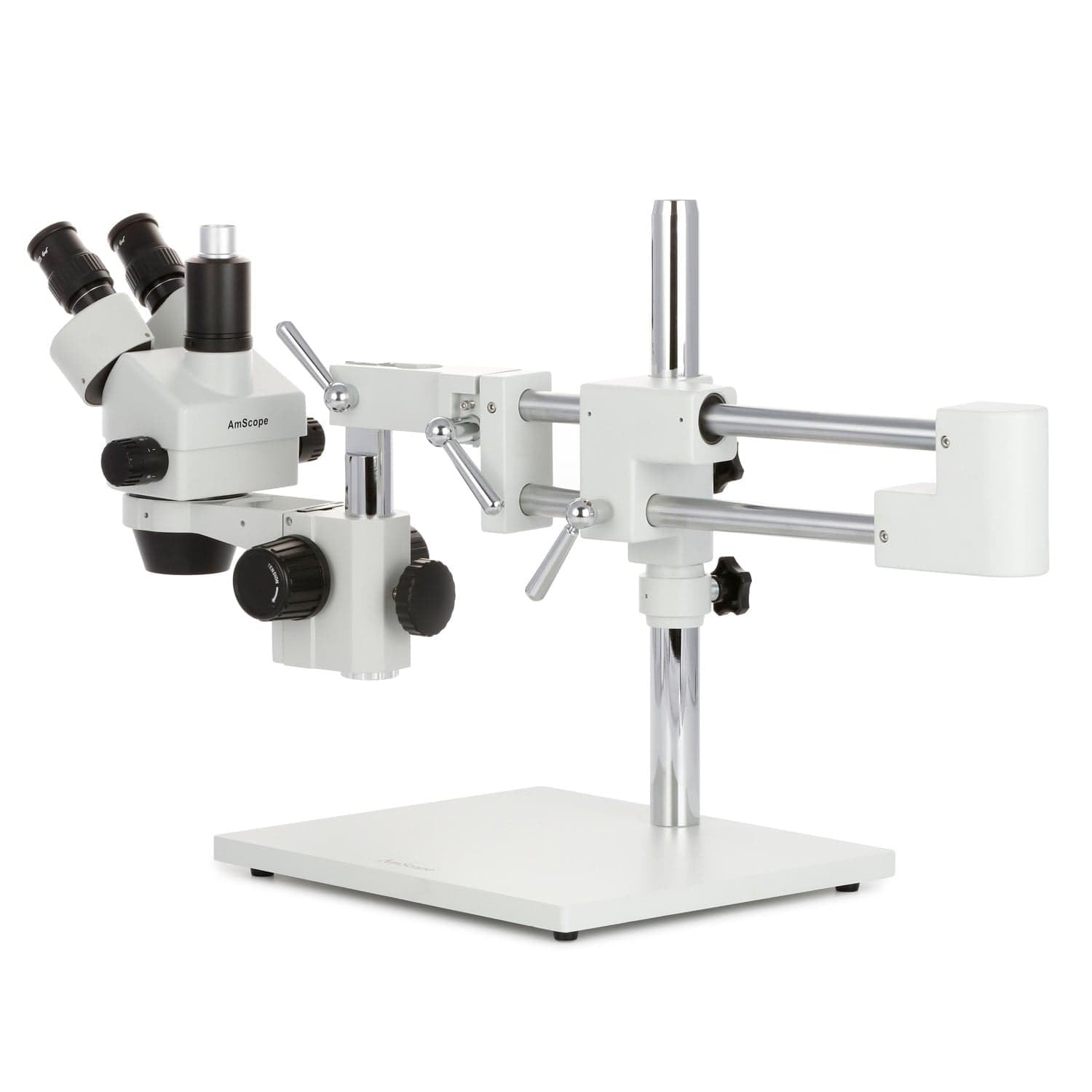 AmScope SM-4TZ-144-5MT - Microscopio estéreo (144 Luces LED y cámara Digital de 5 Mpx, 3,5X-90X), Color Blanco