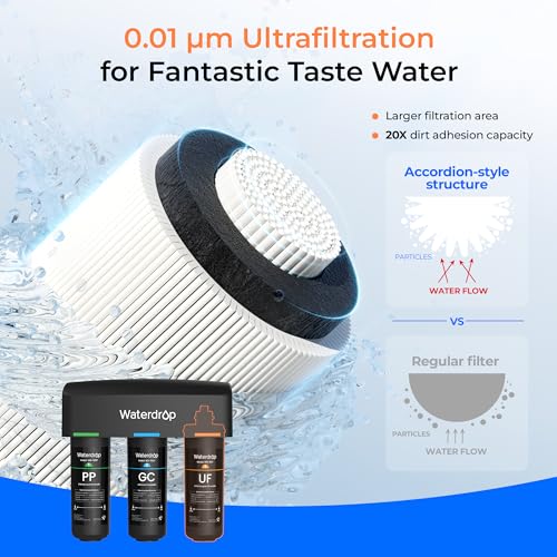 Image of Waterdrop WD-10UF Under Sink Water Filter, Replacement for Waterdrop WD-TSA-UF 3-Stage Ultra-Filtration Under Sink Water Filter System, 12 months, 1 Pack