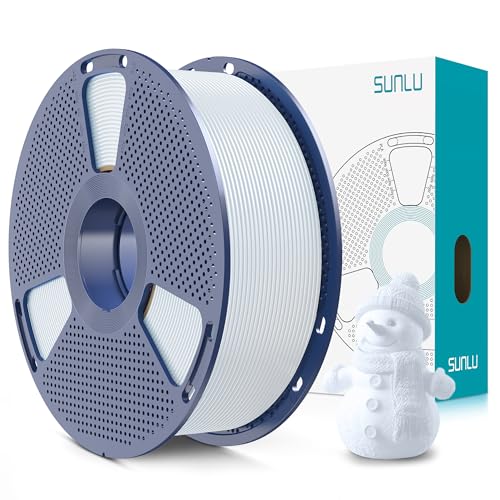 SUNLU PLA+2.0 Filamento 1.75 mm, Mejora del Filamento PLA Plus para impresoras 3D, Precisión dimensional +/- 0.02mm, Filamento de impresión 3d PLA+, carrete de 1KG, Blanco Cerámica