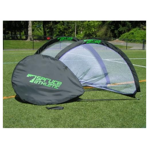 Spruce Athletic 1 Pair of Portable 6ft Pop-up Soccer Goals with Free Carry Bag- Black - Durable, Collapsible, Easy to Pack and Store