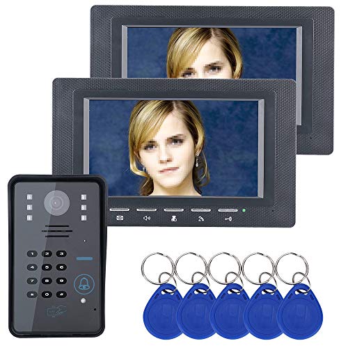 7 Zoll Video Türsprechanlage Türklingel Intercom System - Türsprechanlage mit 2-Monitor 1-Kamera/Touch-Taste/Nachtsicht/Unterstützung