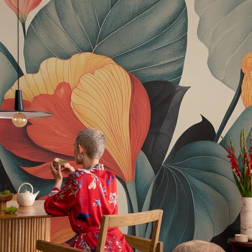 Cubiertas de pared autoadhesivas de flores para tapar manchas e imperfecciones 4