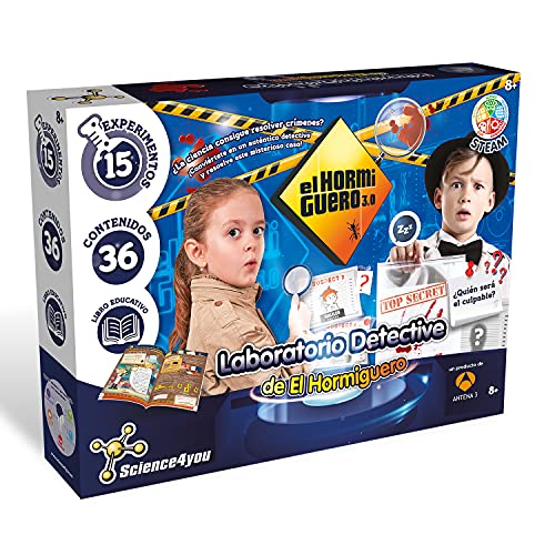 Science4you-JUEGO Laboratorio Detective del Hormiguero con 15 EXPERIMENTOS, Multicolor (80003078)