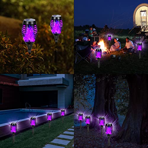 Purple Halloween Solar Lights Outdoor with Flickering Flame, 4 Pack - 14.39 w/ Code + 40% Off Code UF78SN2E - image 7