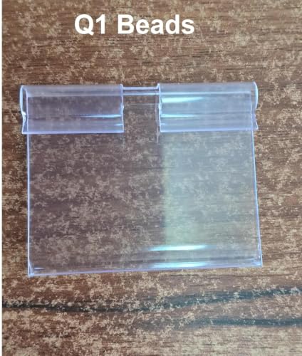 Image of Q1 Beads 50 Pcs. Plastic (L90 mm x H39 mm) Display Pegboard Label Holder for Shelves, for Retail Merchandise Shopping Mall Store Shop Supermarket UPC Price (90 mm-50 pcs)