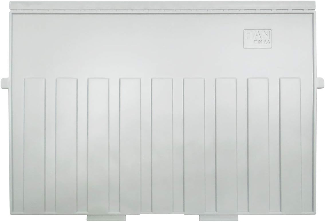 HAN 9024-11 Divider Plate for Index Card Boxes and Cabinets A4 Landscape Plastic Light Grey