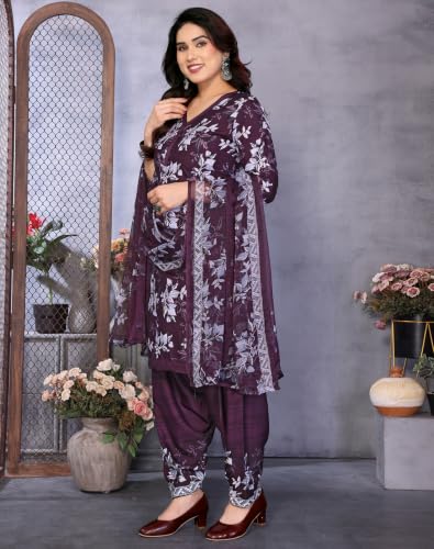 Image of Priyashi Women Unstiched Crepe dress materials | Crepe Salwar Suit for women with dupatta | suit material for women unstitched