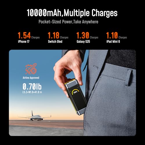 AOHI 210W PD 3.1 Laptop Power Bank 10000mAh, Dual 140W USB-C Port Charger - image 7