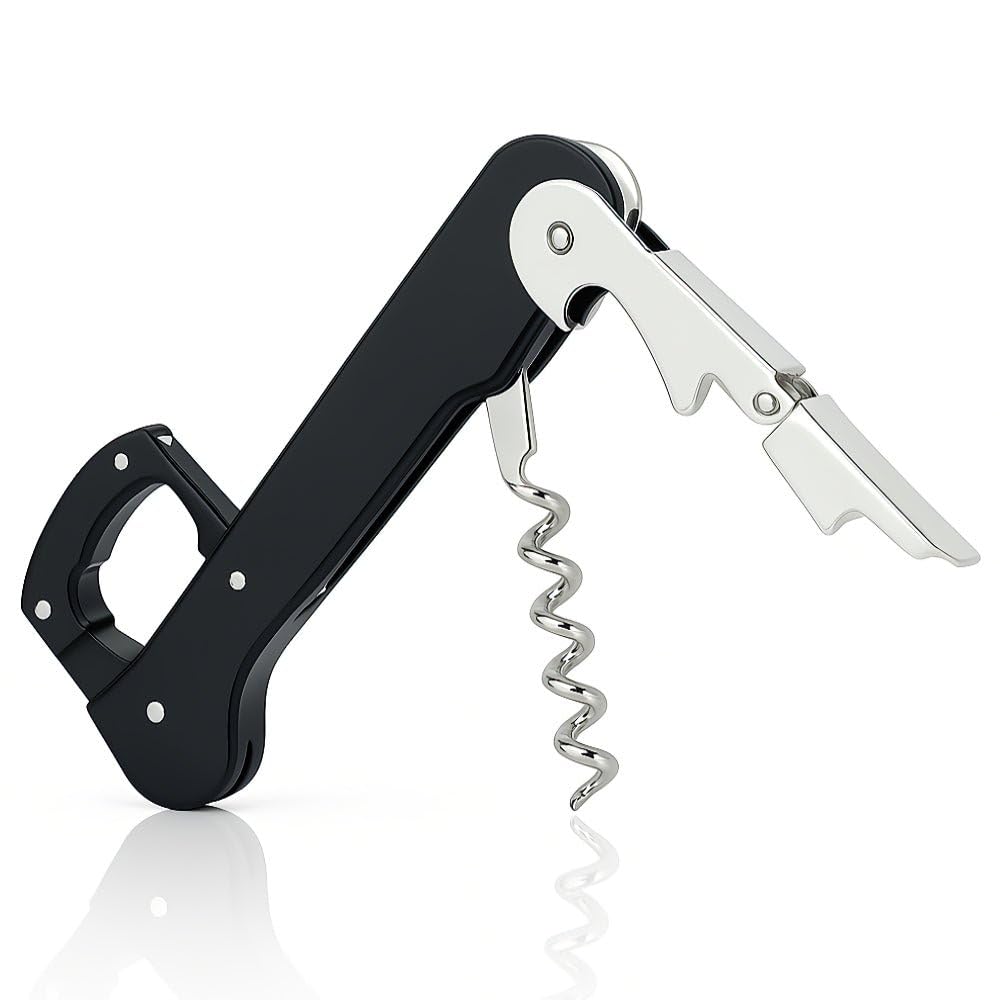 BarBits Pirouette Corkscrew with Foil Cutter - Professional Wine Bottle Opener, Champagne Waiters Tool